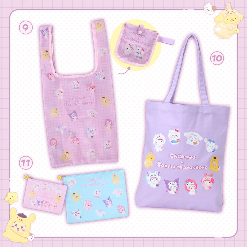 ちいかわ×サンリオ エコバッグ・トートバッグ・フラットポーチ