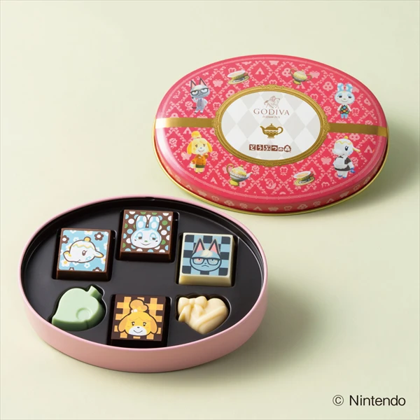 ゴディバ meets どうぶつの森 アソートメント/Pink 6粒入