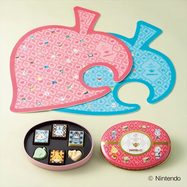 ゴディバ meets どうぶつの森 アソートメント/Pink 6粒入 ティーマットセット